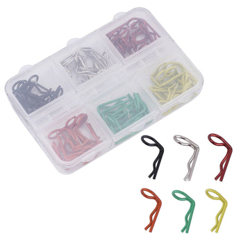 DJX 60PCS 90-Degree Angle Body Clips Bent Springy Pins for All 1/10 Traxxas SCX10II SCX10III 1/24 RC Crawler Car Axial SCX24 C10