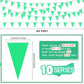 Tatuo 820 Ft 500 Pcs Pennant Banner Flag String Hanging Triangle Bunting Flag For Party Celebration Holiday Wedding Decoration, 10 Set (Green)