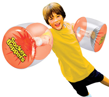 Socker Boppers Inflatable Boxing Pillows - One Pair Boppers – Clear, Box And Bop, Durable Vinyl, Active Outlet That Aids In Agility, Balance And Coordination, Safe Fun Indoor Or Out, Great Gift