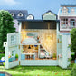 Diy Miniature House Kit, Cuteroom Wooden Dollhouse Kit Mini House Making Kit With Furnitures, Diy Dollhouse Kit Birthday Gift For Women And Girls (Warm Manor)