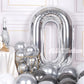 Aule 40 Inch Big Silver 0 Balloon Number Large Foil Helium Number Balloons 0-9 Jumbo Giant Happy 0Th Birthday Party Decorations