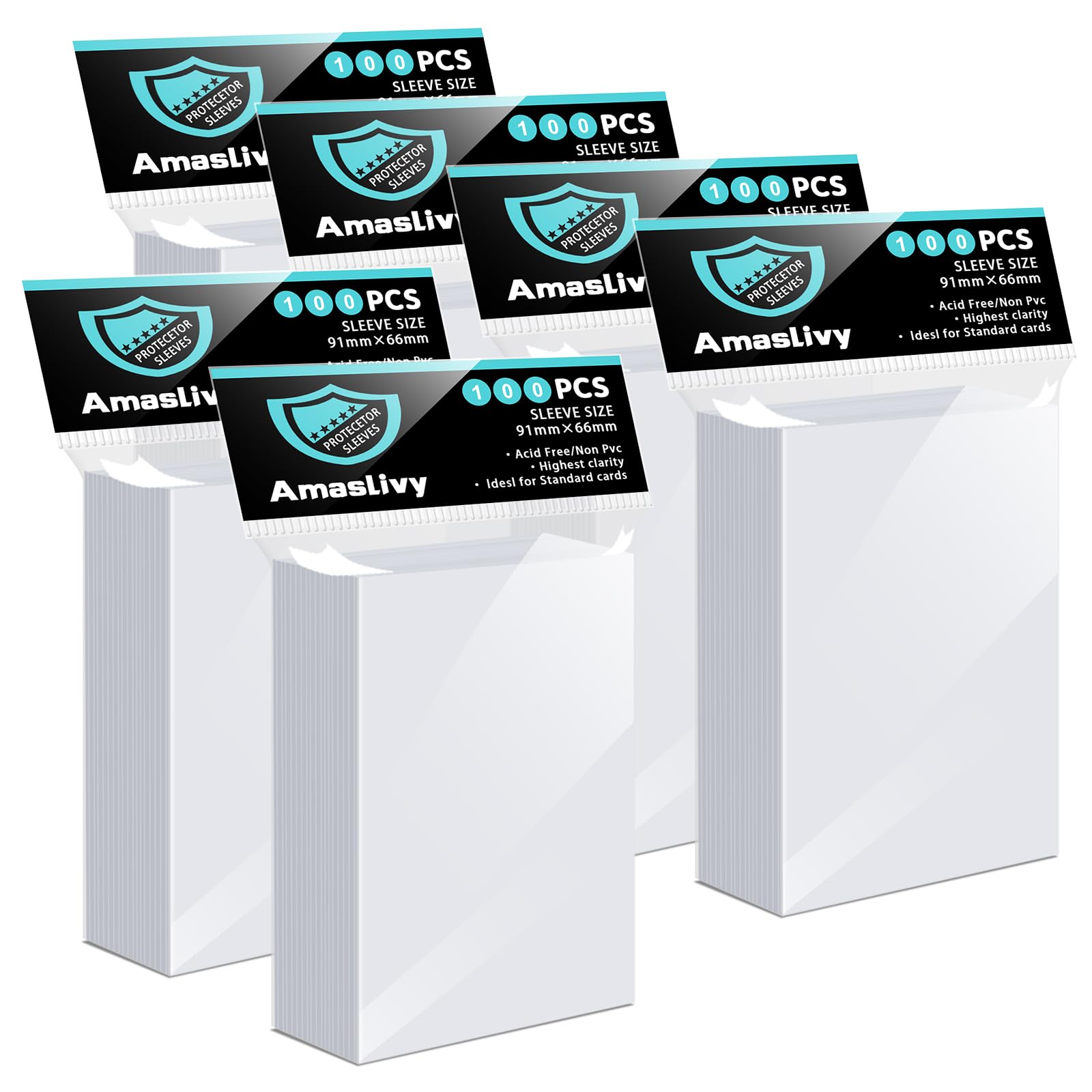 600 Counts Card Sleeves  Clear Baseball Card Sleeves  Sturdy Trading Cards Sleeves  Plastic Card Protector for Standard Cards Fit for MTG  Baseball Cards  Sports Cards  Game Cards