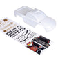 SummitLink Custom Body for 1/10 Scale RC Truck, Police White, 15x6x0.1 inches, Plastic, Model Stampede-2024