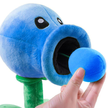 JHESAO Peashooter Plush Toy - 8" Blue Soft Doll - PVZ Zombies Collectible