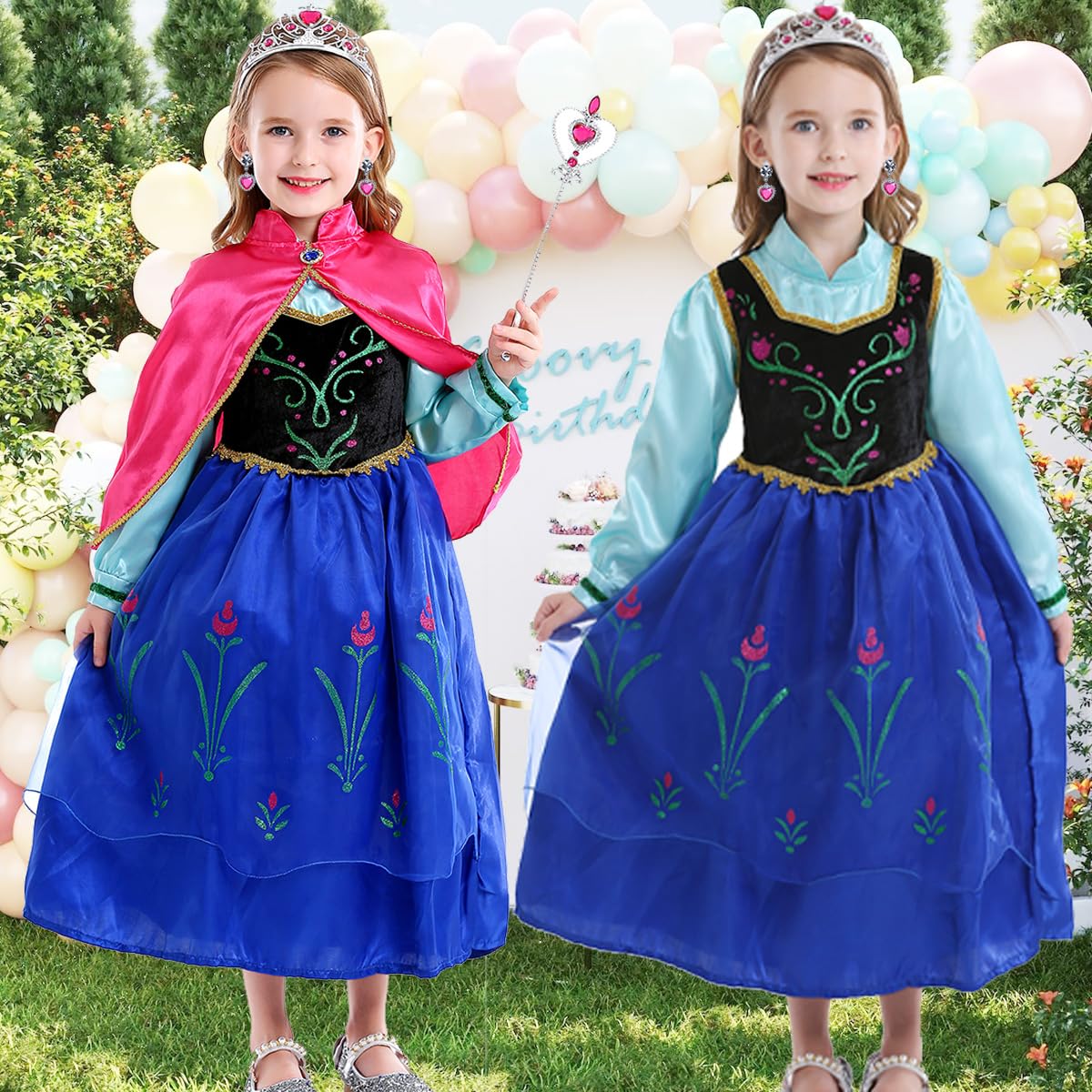 Luzlen Little Girls Princess Dress Halloween Cosplay Costume Kids Birthday Outfits Princess Fancy Dress, 3-4 Years(Label 110)