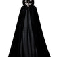 Kids Full Length Hooded Velvet Cloak Halloween Cape Costumes With White Led Light Up Scary Mask (47'/120Cm)