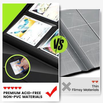 Trading Card Binder with Sleeves  enhanced 4 Pocket Ringless Card Binder 160 Side Loading Pocket PU Card Collection Binder  Collectible Card Albums Card Folder for MTG  TCG  Sports Cards  Game Cards