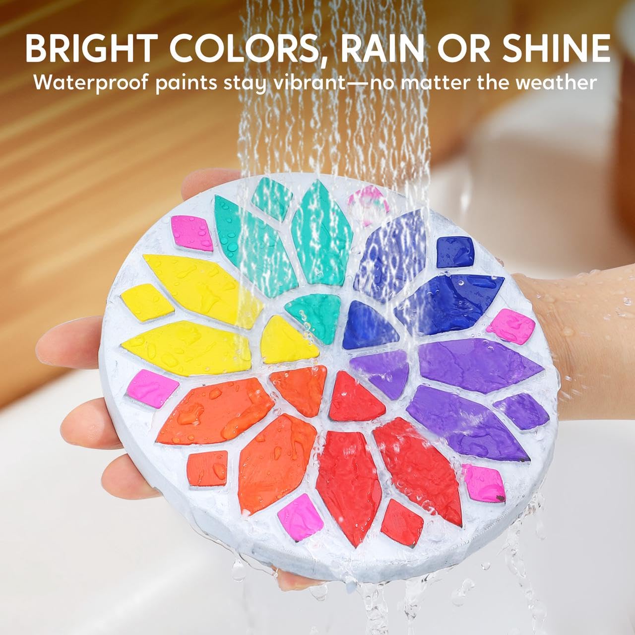 Klever Kits Stepping Stones Painting Kit - Paint 5 Garden Stones, Medium, Colorful, Ceramic Decor for Kids Age 8+ - Model 60220