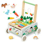 Wooden Baby Walker, Baby Push Walker, Adjustable Speed Baby Walker With Wheel, Toddler Activity Center Toys, Montessori Farm Wal