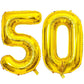40 Inch Gold 50 Number Balloons Giant Jumbo Huge 50 Foil Mylar Helium Number Digital Balloons Gold Birthday Mylar Digital Balloo