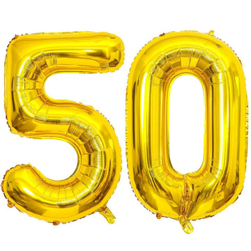 40 Inch Gold 50 Number Balloons Giant Jumbo Huge 50 Foil Mylar Helium Number Digital Balloons Gold Birthday Mylar Digital Balloo