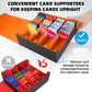 Afiing 4-Row Trading Card Storage Box - Holds 3200+ Cards, 48 Dividers & 4 Stoppers, Card Deck Box For Mtg Tcg Sports Cards - In