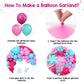 Paready Hot Pink and Teal Balloon Arch Kit - 112 Pcs Latex Balloons for Birthday, Baby Shower, Wedding, Summer Party