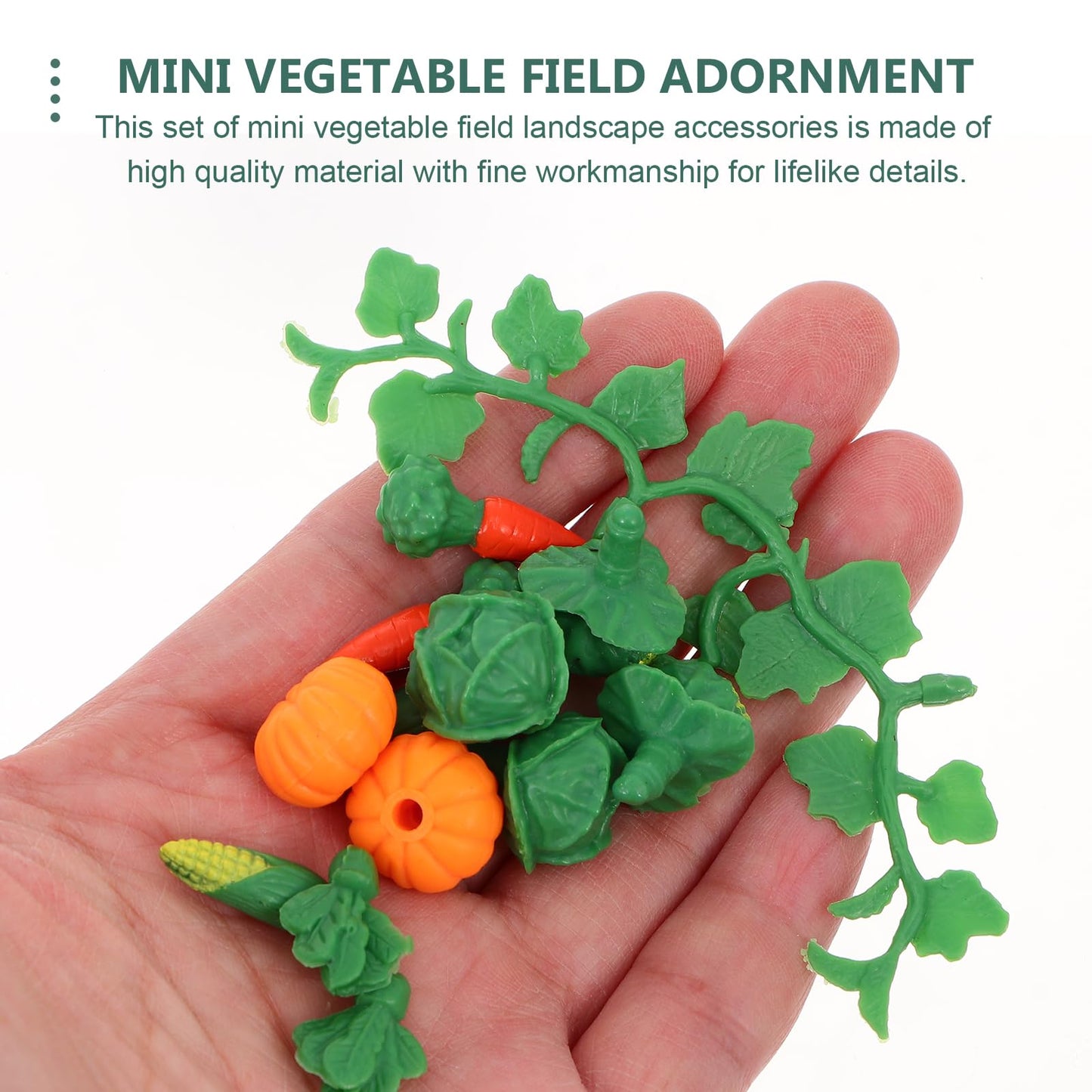 Imikeya 1 Set Miniature Dollhouse Farm Model Kit: Vegetable Furniture Field Scene Mini Landscape Models Mini Farm Tool Models Mi