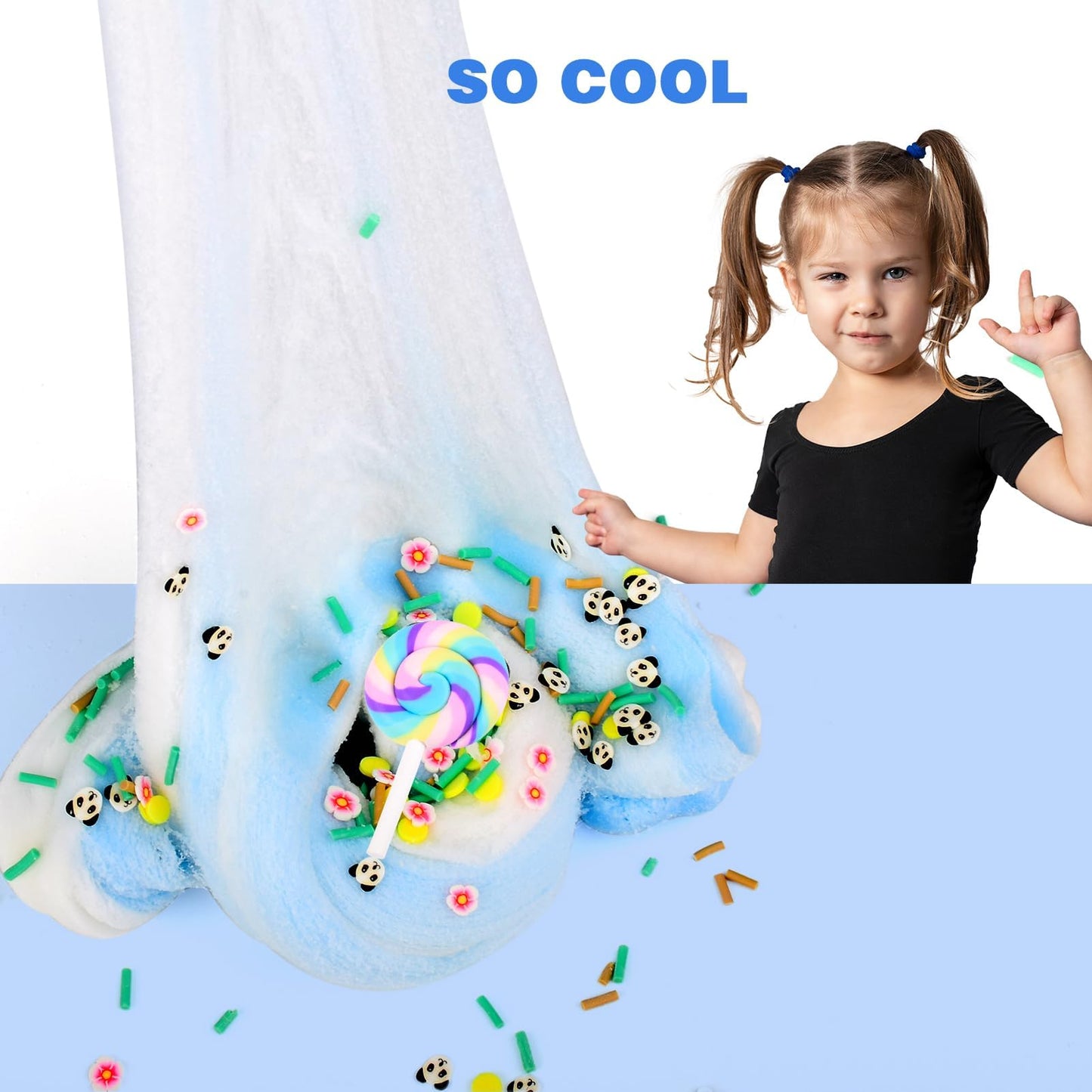 Cloud Slime Kit 5 Pack  with Peach Rainbow Lemon Coffee Slime Charms  DIY Slime Supplies for Girls and Boys  Stress Relief Toy for Kids Education  Party Favor  Gift and Birthday