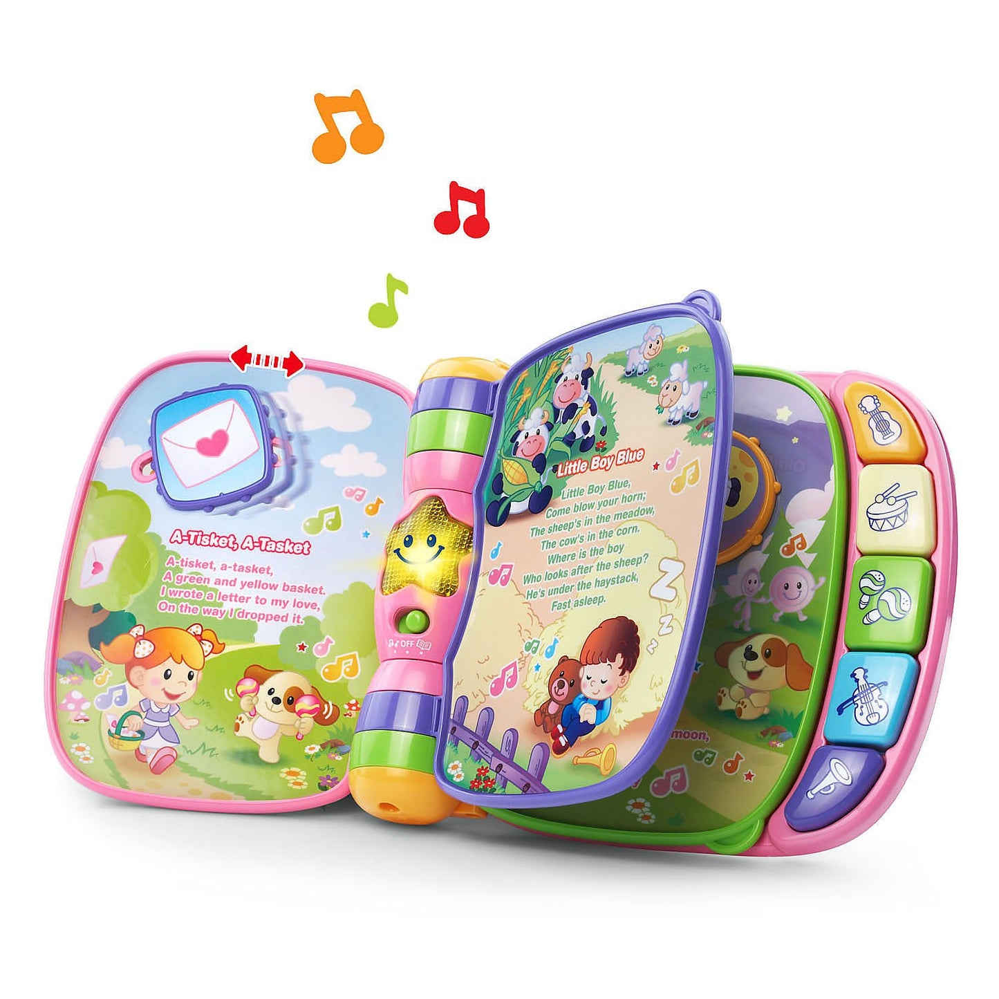 VTech Musical Rhymes Book - Pink, Plastic, Model 80-166710, Interactive Learning Toy for Kids