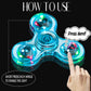 Figrol 3 Pack Led Light Fidget Spinners, Crystal Finger Toy Gift For Children, Stress Reduction And Anxiety Relief Hand Spinners