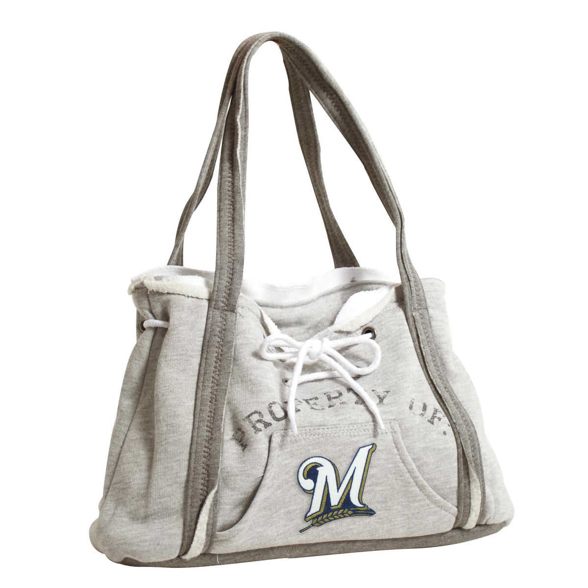 Littlearth MLB Milwaukee Brewers Hoodie Purse, Gray, Milwaukee Brewers