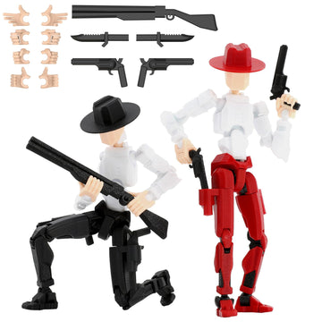 Deeplus Titan 13 Action Figure, Cowboy Already Assembled Dummy 13 Action Figures For Boys, 2-Pack 5.4 Inches T Lucky 13 Action F