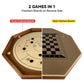 30 Inch Tournament Crokinole Board Game, 2 In 1 Crokinole And Checkers With 26    Playing Surface, Metal Pegs, Wooden Octagon Ca