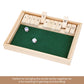 Bits And Pieces - Large Shut The Box Game - 3-In-1 Board Game - 12 Dice Board Game - Wooden Pub Tabletop Game Box - 2 Dice Included