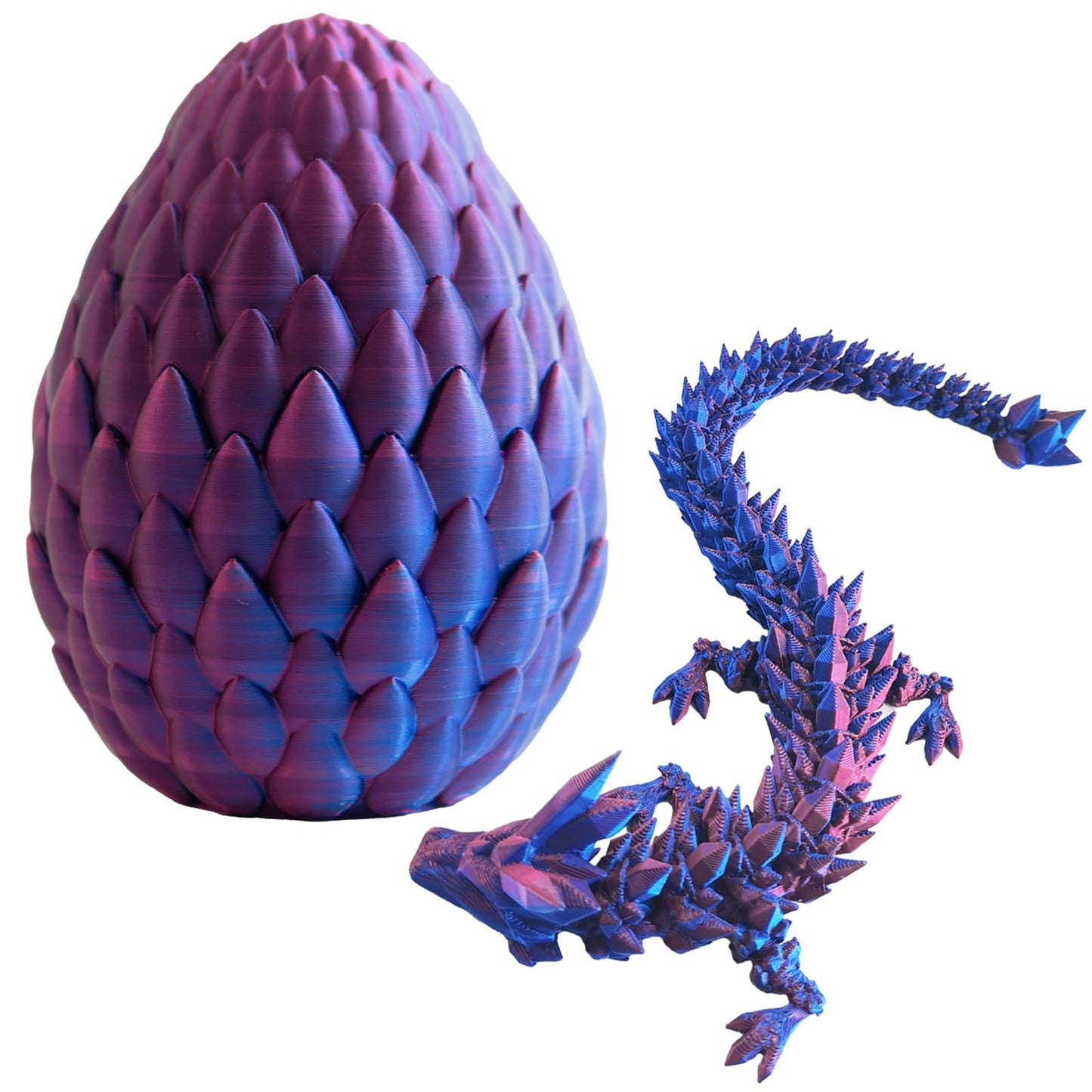 KyooteLfv Dragon Egg, Easter Egg with Pet Dragon, 3D Printed Dragon, Crystal Dragon Fidget Toy, Articulated Dragon Eggs Fidget T