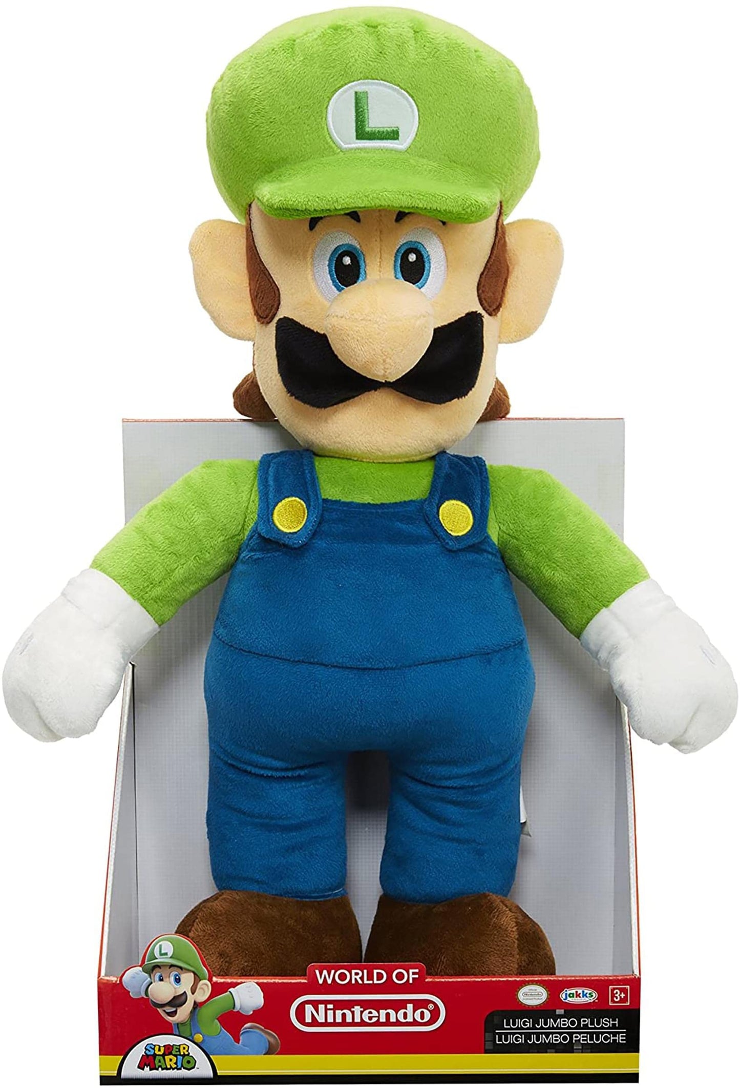 World of Nintendo Jumbo Luigi Plush - 20 Inches, Polyester, Green, Model 64457-SOC