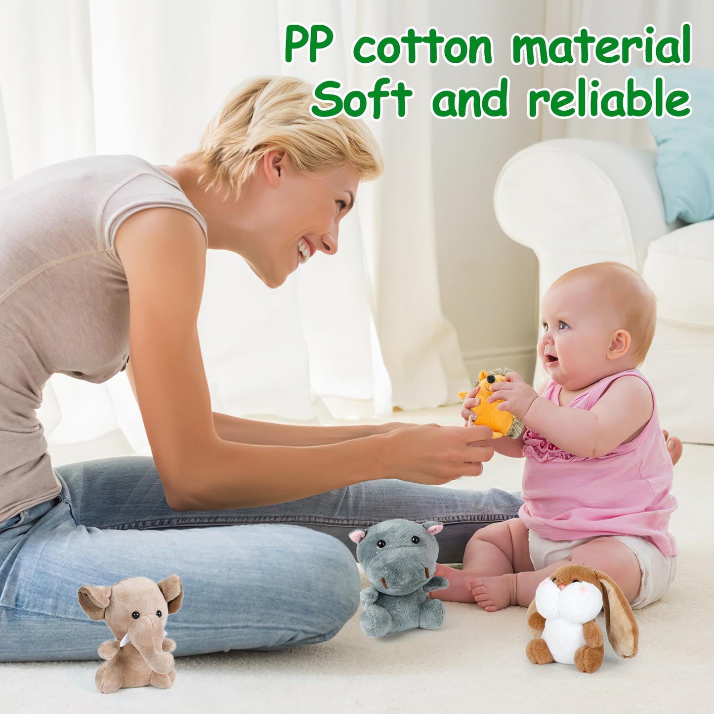 12 Pcs Valentines Day Gifts For Kids Classroom, Small Stuffed Animals Bulk, Mini Stuffed Animals, 4 Inch Safari Stuffed Animals,