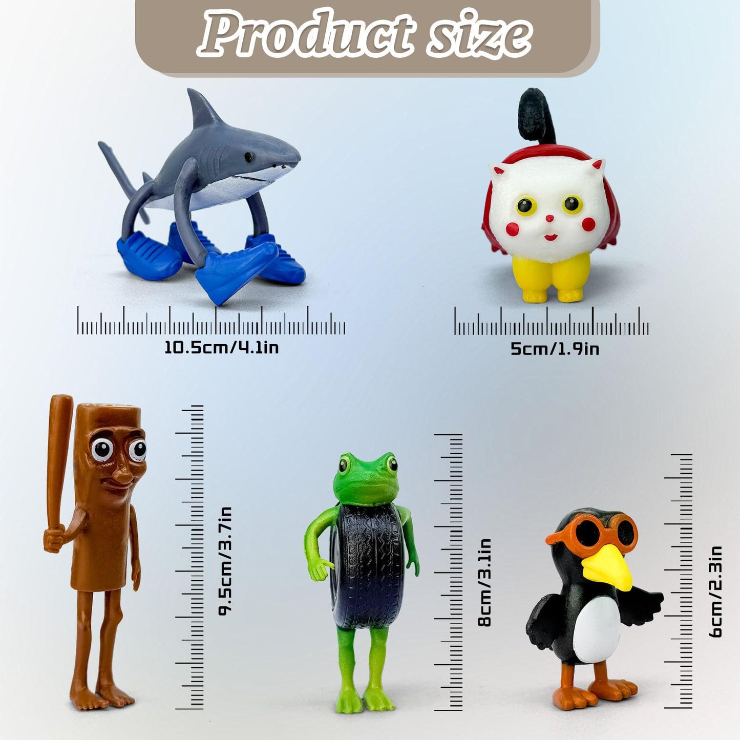 Lomencry Italian Brainrot Toy Action Figure tralalero tralala brainrot Toys Tralalero Tralala Figures Toys with Tralalero Tralala Tung Tung Sahur BRR BRR Patapim Creative 3D Collectible Toy (5PCS-A)