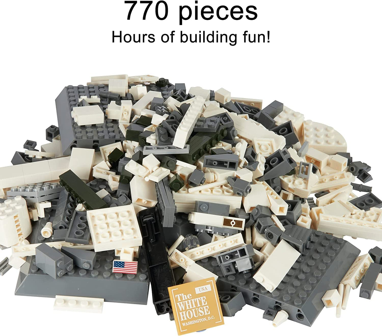 Liberty Imports White House Building Blocks Set, 770 Pieces Washington D.C. White House Famous Landmark Series - Architecture Br