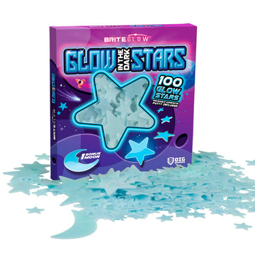 100 Pcs Ultra Blue 3D Glow In The Dark Stars For Ceiling & Walls I Glow Stars For Ceiling With Moon I Glow In The Dark Decoratio