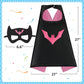 Mizzuco Dress Up Capes For Kids Superhero Cloak With Mask And Waistband Halloween Costumes And Party Dress Up(Rose Pink)