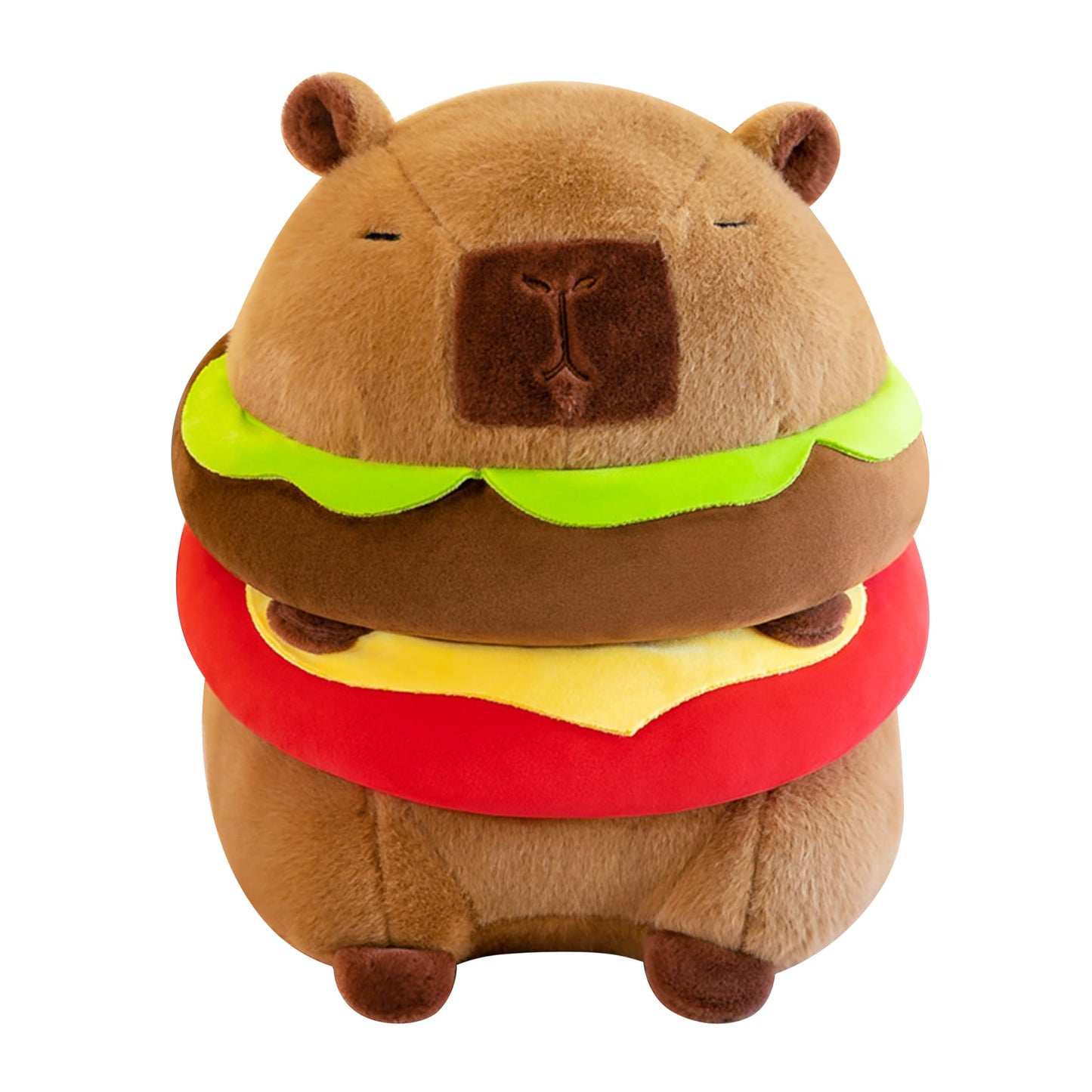 TXDRRA Capybara Plush Toy,Cute Capybara Stuffed Animal,Soft Brown Capybara Plushie,Gifts for Boys and Girls (Hamburger Capybara,