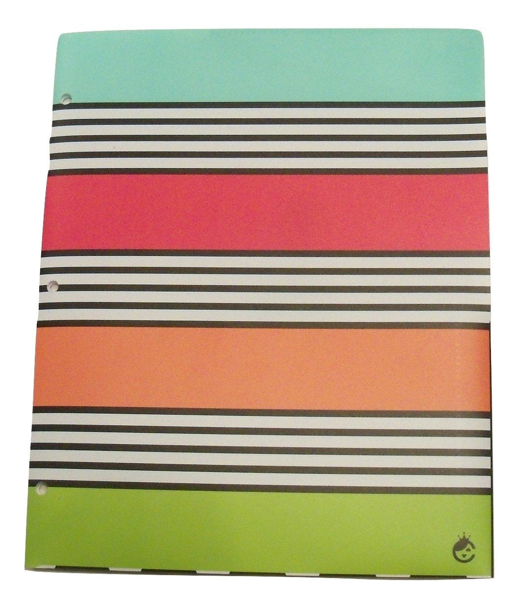 Studio C Carolina Pad Set Of 3 Poly Folders ~ Whimsical Flower (Large Flower Head On White, Colorful Patches Among Black And White Stripes, Floral Collage)