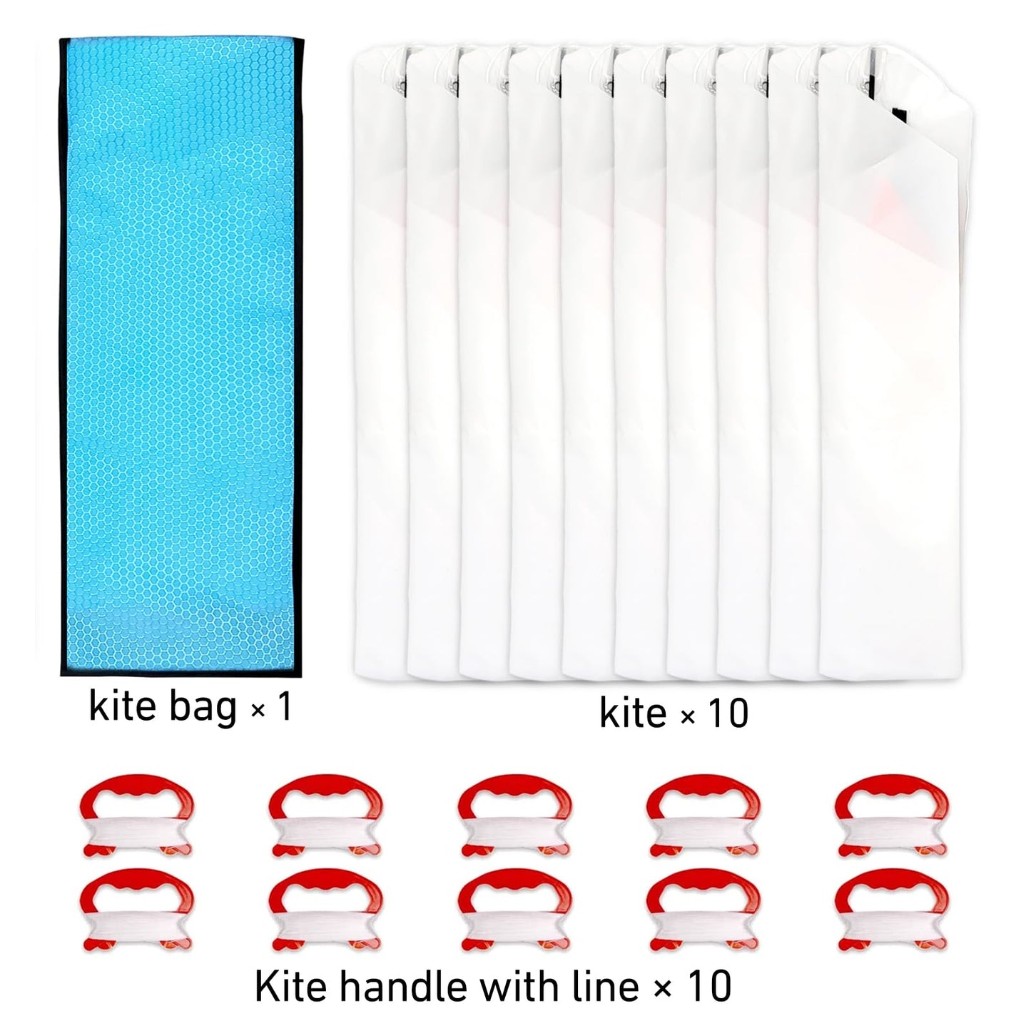 Kite Kits for Kids, Kite Decorating for Party, White Diamond Style for Students, Design Your Own Making Kits (10 Pack)