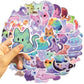 50Pcs Cartoon Rainbow Starry Sky Cat Stickers For Kids, Cartoon Theme Stickers, Vinyl Waterproof Stickers For Adults Funny Decals Stickers For Water Bottle Gifts Stuff For Computer Laptop (Cat)