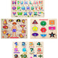 Appster Colorful Wooden Puzzle Toy For Kids Jigsaw Puzzles For Adults Baby Learning Educational Toys Board Game (Abcd + Shape & 