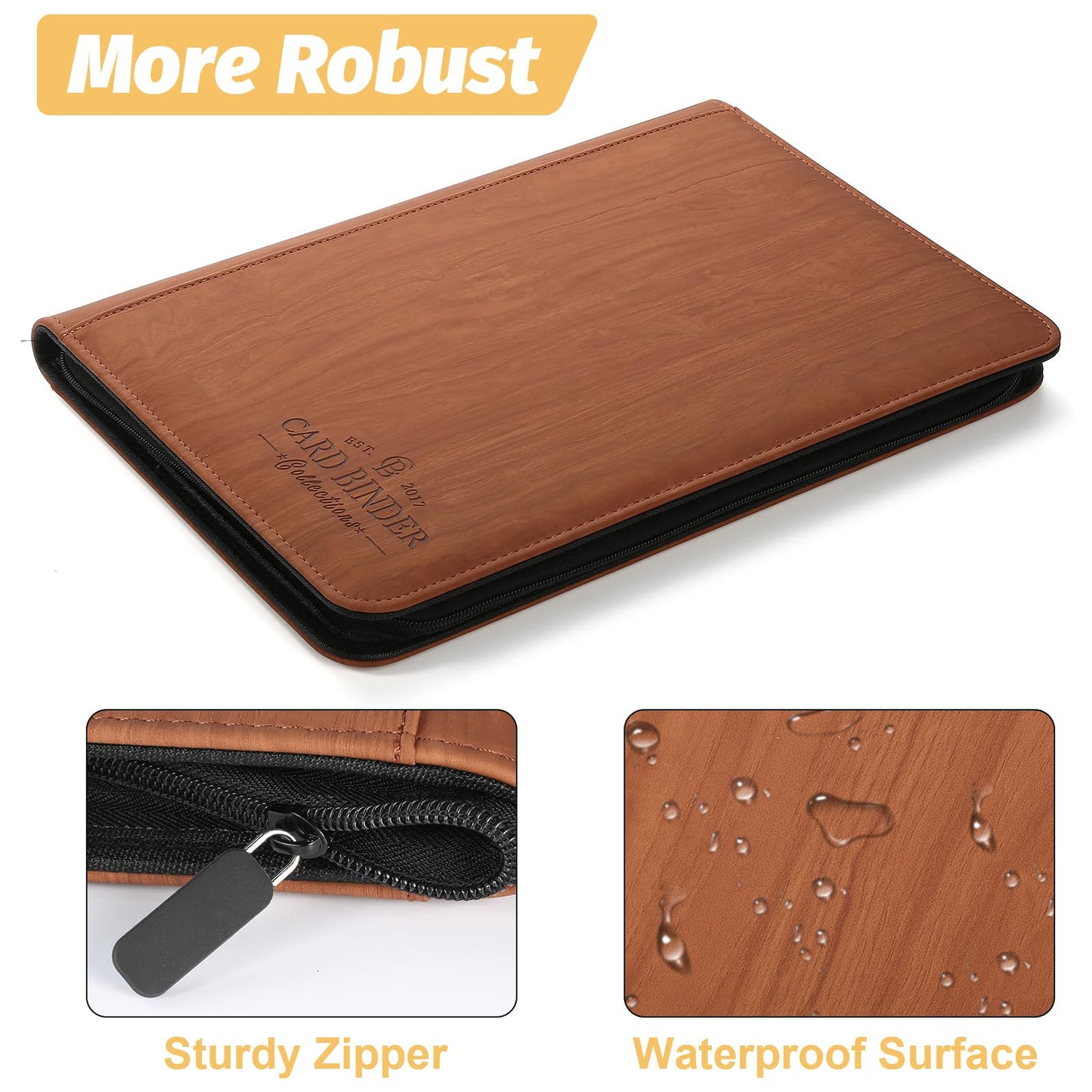 Foalgo 9 Pocket Card Binder  enhanced Zip Trading Card Binder  540 Double Sided Pocket PU Collection Binder  Collector Album  Card Folder for MTG  TCG  Sports Cards