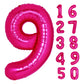 40 Inch Giant Hot Pink Number 9 Balloon, Helium Mylar Foil Number Balloons For Birthday Party, 9Th Birthday Decorations For Kids