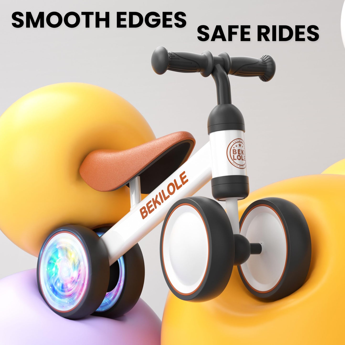 Bekilole Colorful Baby Balance Bike Toys for 1 2 3 Year Old Girl Gifts, 12-36 Month Toddler Balance Bike, First Riding on Toys,