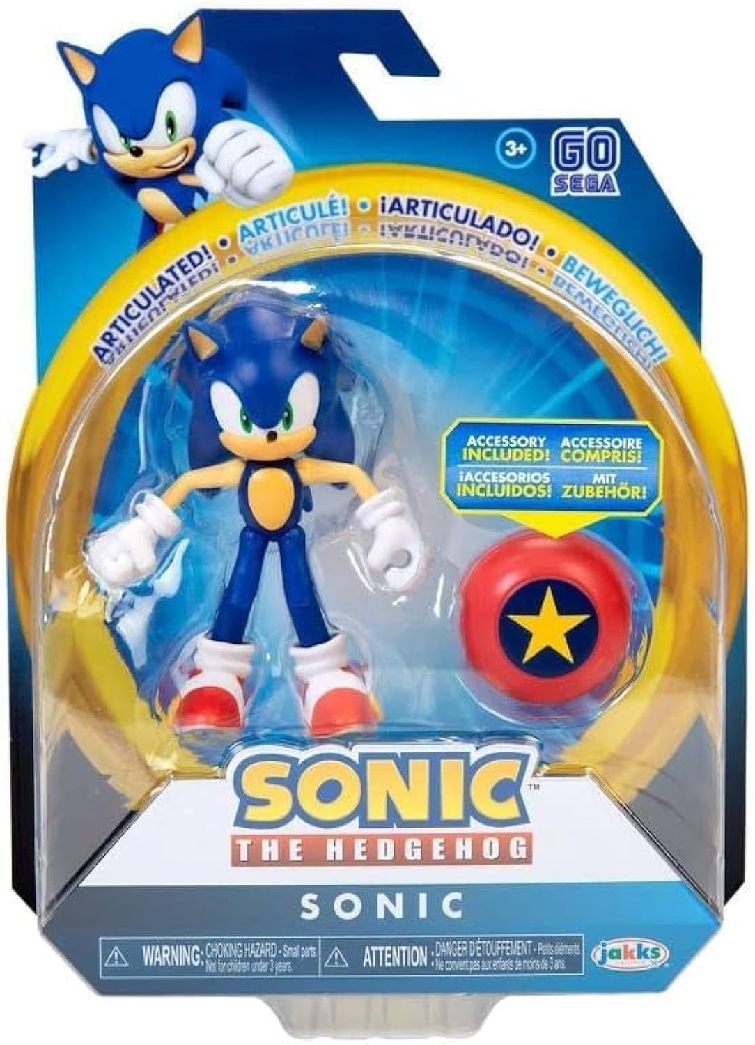 Sonic The Hedgehog 4 Articulated Action Figure Collection (Choose Figure) (Sonic with Star Spring)