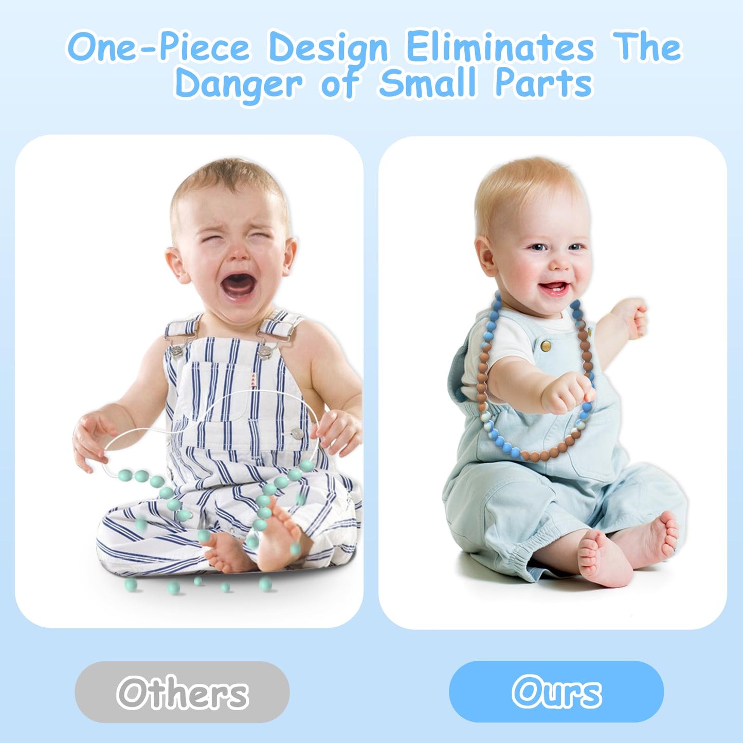Teething Necklace For Baby - Integrated Safety Design For Toddler, Sensory Chew Necklace For Kids, Boys, Girls With Autism, Adhd