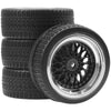 ShareGoo RC 1/10 On Road Tires & Wheel 12mm Hex Plastics Rims Compatible with Tamiya TT01 TT02 Kyosho Sakura D3 Traxxas 4Tec 2.0