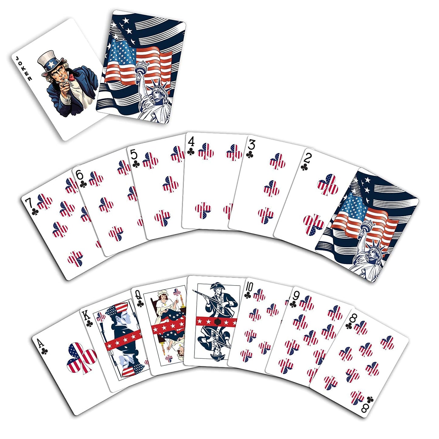 Blue American Flag Playing Cards - Patriotic Graphics - enhanced Quality - Veteran Gifts for Men or Women | Disabled USMC Vet Owned Small Business