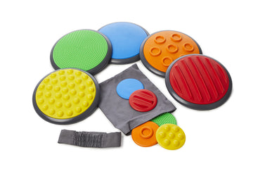 Gonge Tactile Sensory Discs - Starter Set - 10 Textured Stepping Discs, Sensory Exploration, Cognitive Development - Includes Bl