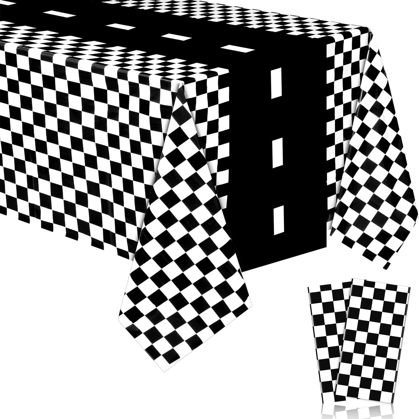 Irenare 2 Sheets Car Birthday Party Supplies Racing Party Decorations Road Tablecloth Racetrack Table Runner Table Covers for Ki