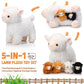 Lenwen 5 Pcs Lamb Stuffed Animal Toys Sets, 14 Inch Mommy Lamb Plush With 4 Cute Babies In Her Zippered Tummy Soft Cuddly Nursery Sheep Plushie For Farm Birthday Baby Shower Easter Gifts(Cute Style)