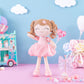Gloveleya Baby Doll Gifts Plush Curly Girl Toys With Love 16' Pink
