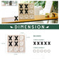 Genmous Wooden Tic Tac Toe Game Board For Seniors Family Indoor Game, 10.6 Inch White Rustic Giant Tic Tac Toe Coffee Table Deco
