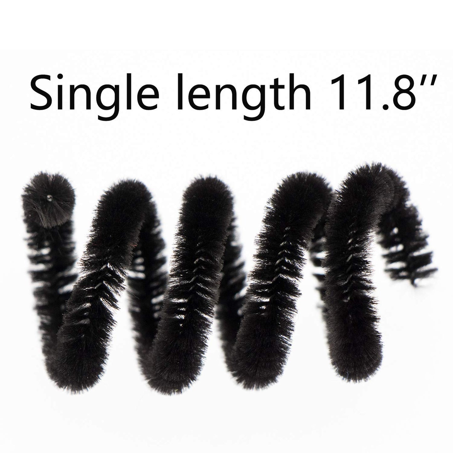 Waycreat 200 Pieces Pipe Cleaners Black Chenille Stem for DIY Art Craft Decorations (6mm x 12 Inch)